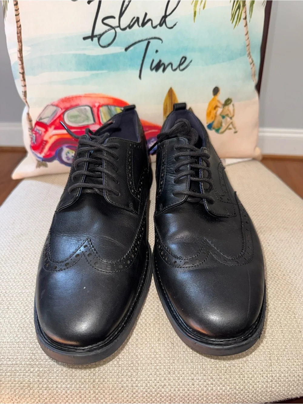 Cole Haan Men'S Original Grand Shortwing Oxford Shoes Triple Black Size 12